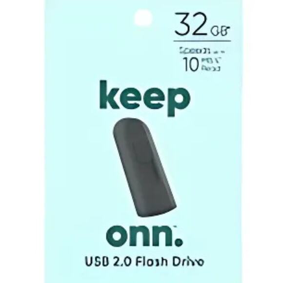 Keep ONN USB 2.0 Flash Drive 32GB 10MB/s Read Speed - PC & Mac Compatible - Picture 1 of 3